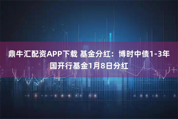 鼎牛汇配资APP下载 基金分红：博时中债1-3年国开行基金1月8日分红