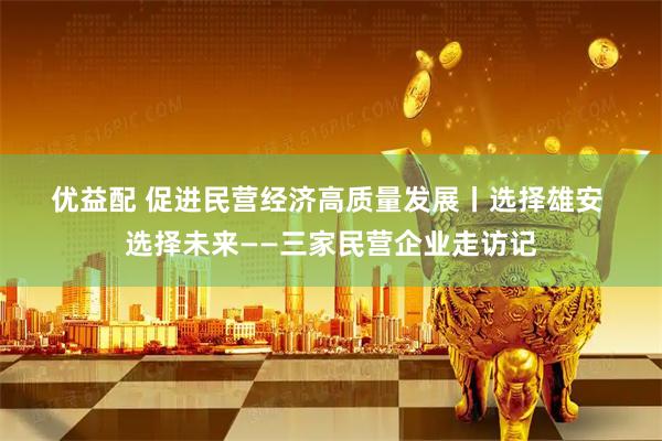 优益配 促进民营经济高质量发展丨选择雄安 选择未来——三家民营企业走访记
