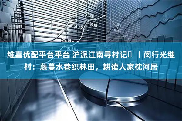 维嘉优配平台平台 沪派江南寻村记​丨闵行光继村：藤蔓水巷织林田，耕读人家枕河居